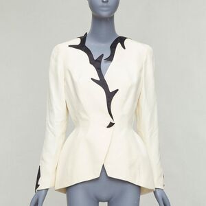 Thierry Mugler 1998 White Peplum Blazer